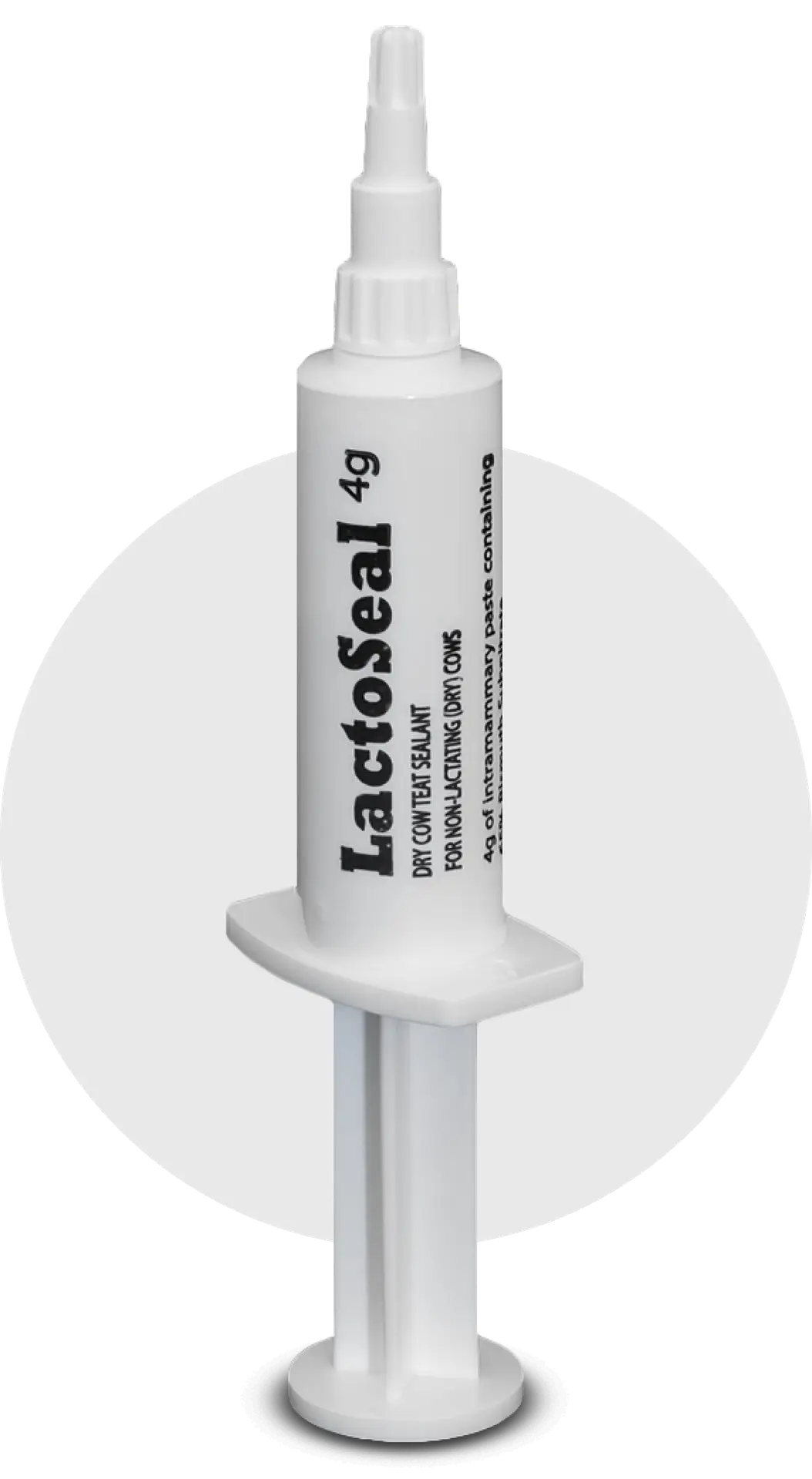 LactoSeal Syringe with Grey Background