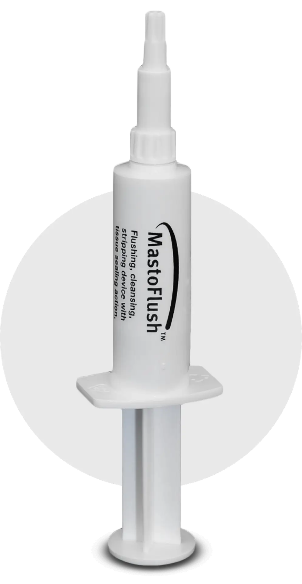 MastoFlush Syringe with Grey Background